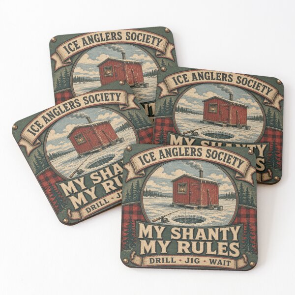 Item preview, My Shanty My Rules Ice Shanty Fishing Humor Lodge Sign designed and sold by BoosterShop.