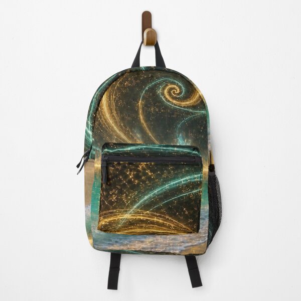 Item preview, Radiant Shore - DJ Seldon Dancing Beneath a Glowing Golden Spiral on a Turquoise Beach designed and sold by KGOart.