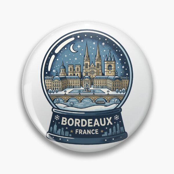 Item preview, Vintage Bordeaux Snow Globe Travel Badge designed and sold by k3rstman1.