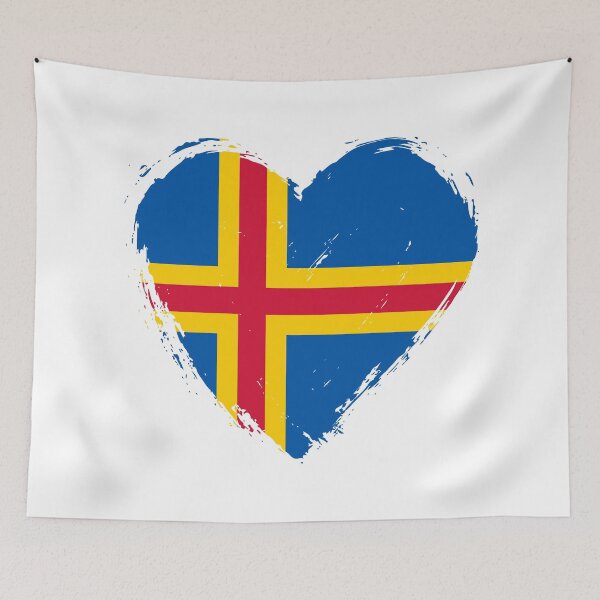 Item preview, Distressed Aland Islands Flag Heart AX designed and sold by shitpostee.
