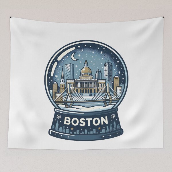 Item preview, Vintage Boston Snow Globe Travel Badge designed and sold by k3rstman1.