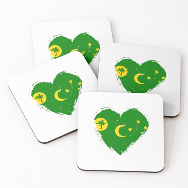 Item preview, Distressed Cocos Keeling Islands Flag Heart CC designed and sold by shitpostee.