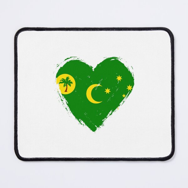 Item preview, Distressed Cocos Keeling Islands Flag Heart CC designed and sold by shitpostee.