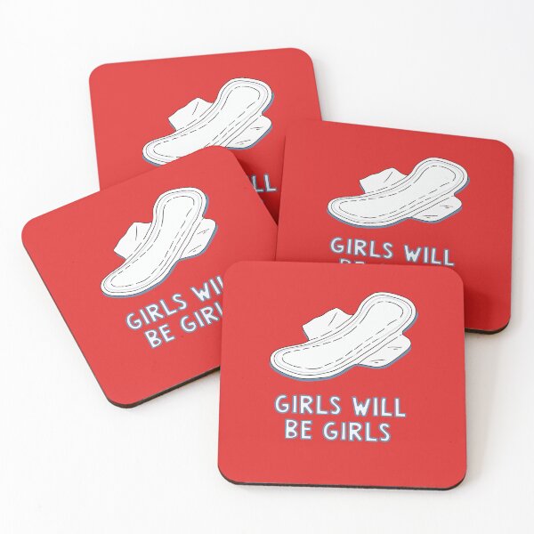 Item preview, Girls Will Be Girls Funny Feminist Period Pad Design designed and sold by peterdesigns.