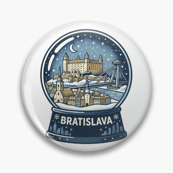 Item preview, Vintage Bratislava Snow Globe Travel Badge designed and sold by k3rstman1.