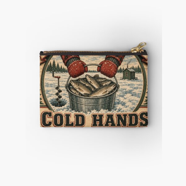 Aperçu de l'œuvre Cold Hands Full Bucket Cadeau Pêche Blanche Emblème Rétro créée et vendue par BoosterShop.
