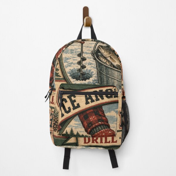 Item preview, Cold Hands Full Bucket Ice Fishing Gift Retro Lodge Emblem designed and sold by BoosterShop.