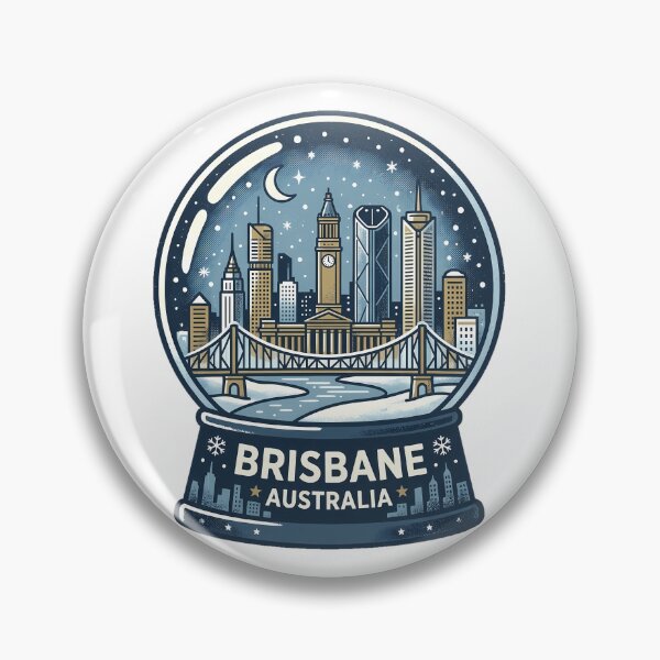 Item preview, Vintage Brisbane Snow Globe Travel Badge designed and sold by k3rstman1.