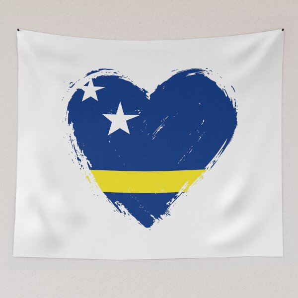 Item preview, Distressed Curacao Flag Heart CW designed and sold by shitpostee.
