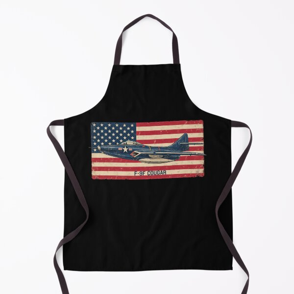 Item preview, F9F Cougar Jet Fighter Vintage Aviation American Flag designed and sold by MilitaryMart.