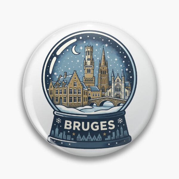 Item preview, Vintage Bruges Snow Globe Travel Badge designed and sold by k3rstman1.