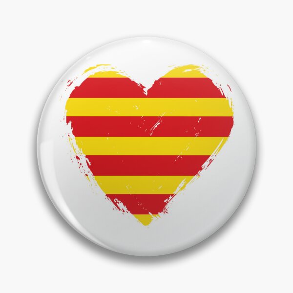 Item preview, Distressed Catalonia Flag Heart CT designed and sold by shitpostee.