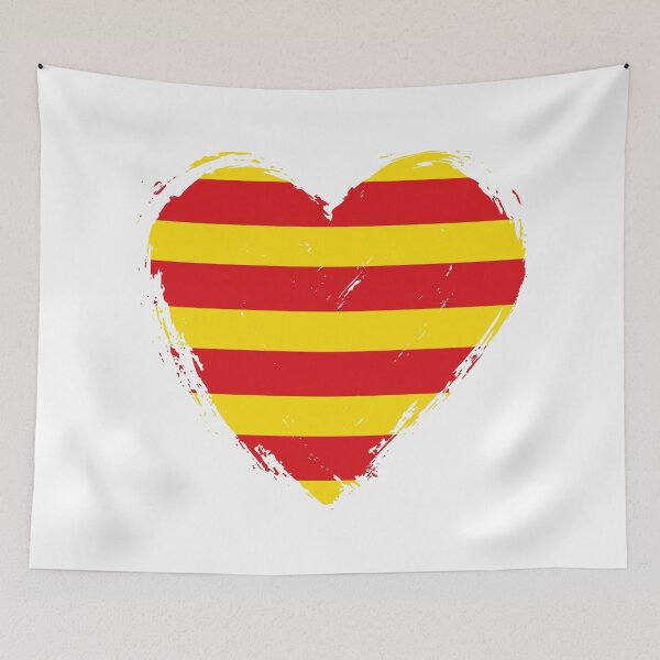 Item preview, Distressed Catalonia Flag Heart CT designed and sold by shitpostee.