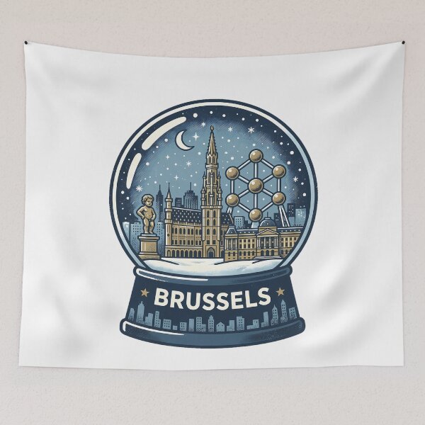 Item preview, Vintage Brussels Snow Globe Travel Badge designed and sold by k3rstman1.