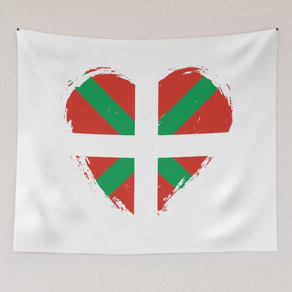 Aperçu de l'œuvre Cœur PV Drapeau Basque vieilli créée et vendue par shitpostee.