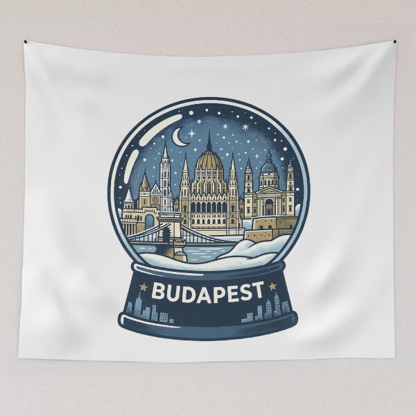 Item preview, Vintage Budapest Snow Globe Travel Badge designed and sold by k3rstman1.