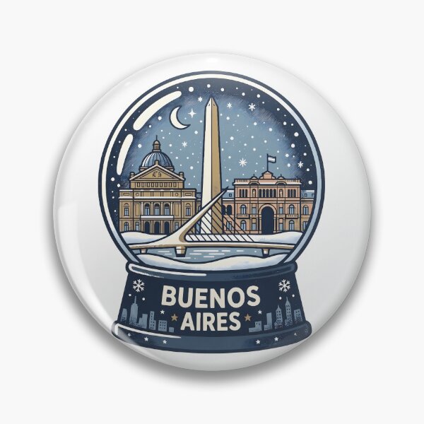 Item preview, Vintage Buenos Aires Snow Globe Travel Badge designed and sold by k3rstman1.