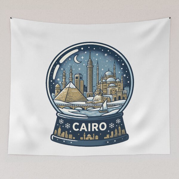 Item preview, Vintage Cairo Snow Globe Travel Badge designed and sold by k3rstman1.