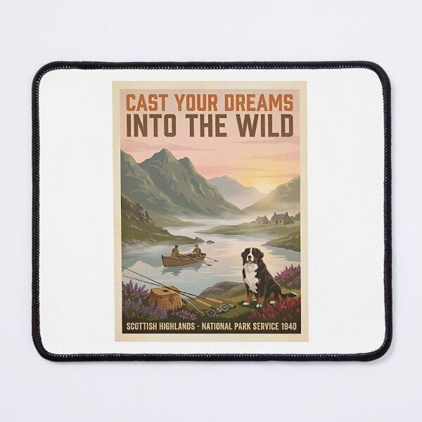Item preview, Bernese Mountain Dog Fly Fishing designed and sold by PictoVibe.