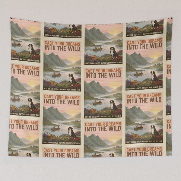 Item preview, Bernese Mountain Dog Fly Fishing designed and sold by PictoVibe.