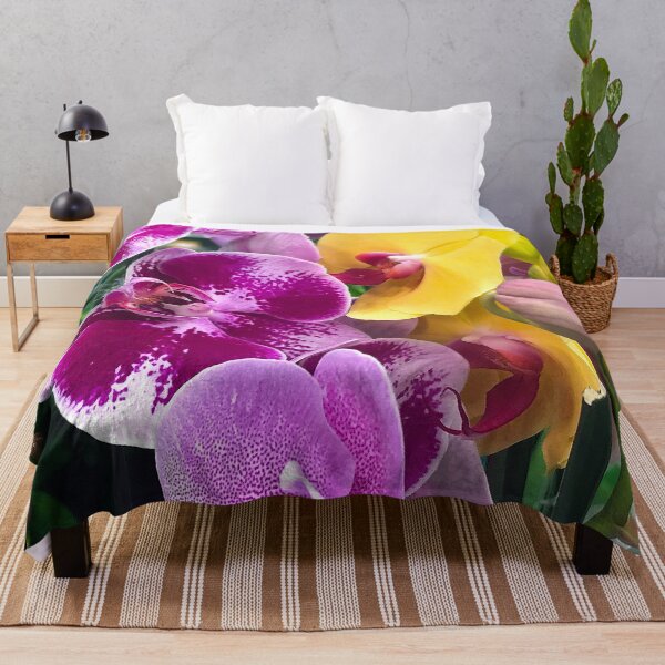 Item preview, Tropical Magenta-Pink And Yellow Orchid Flowers designed and sold by DEC02.