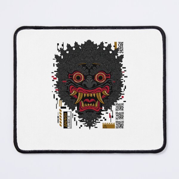 Item preview, Cyberpunk Glitch Barong Mask - Traditional Balinese Bhoma with Digital Techwear - Vintage Vector Art designed and sold by cannsuh.