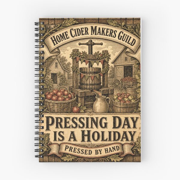 Item preview, Pressing Day Is A Holiday Apple Press Cider Vintage Label designed and sold by BoosterShop.