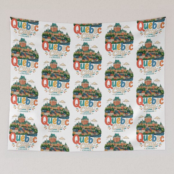 Item preview, Hand Drawn Quebec City Canada Travel Souvenir Landmark Gift designed and sold by aianhiaiuiu.