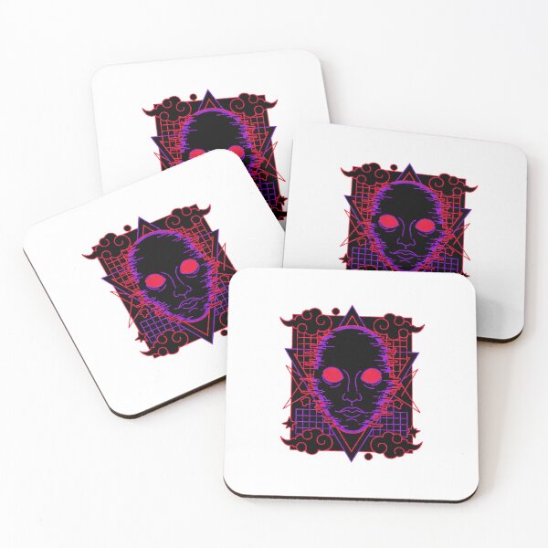Item preview, Cyberpunk Glitch Portrait with Red Glowing Eyes - Neon Synthwave Vector Art designed and sold by cannsuh.