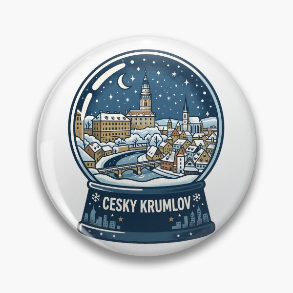 Item preview, Vintage Cesky Krumlov 2 Snow Globe Travel Badge designed and sold by k3rstman1.