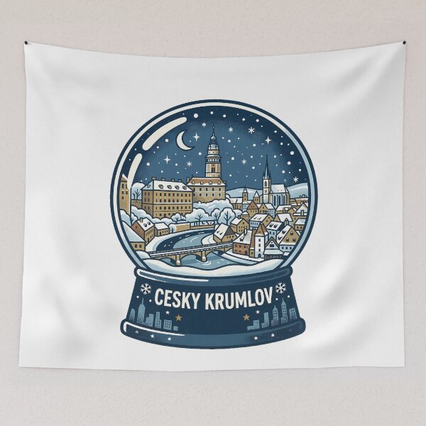 Item preview, Vintage Cesky Krumlov 2 Snow Globe Travel Badge designed and sold by k3rstman1.