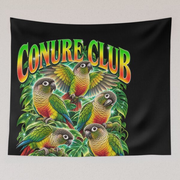 Artikelvorschau, Green Cheek Conure Vintage Portrait Collage entworfen und verkauft von Knightzoro Studio.