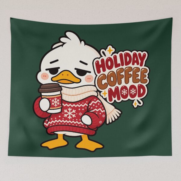 Item preview, Holiday Coffee Mood Christmas Duck designed and sold by ImagenFusionP.
