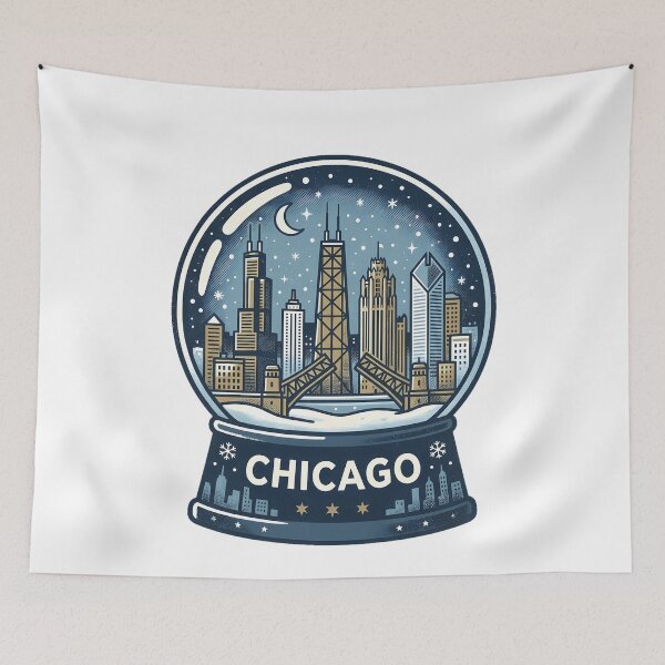 Item preview, Vintage Chicago Snow Globe Travel Badge designed and sold by k3rstman1.
