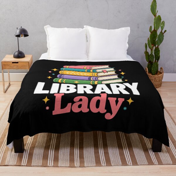 Aperçu de l'œuvre Library Lady Colorful Books Librarian Reading Design créée et vendue par stmpdwrld.