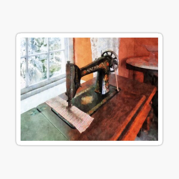 Item preview, Sewing Machine Near Lace Curtain designed and sold by Susan Savad.