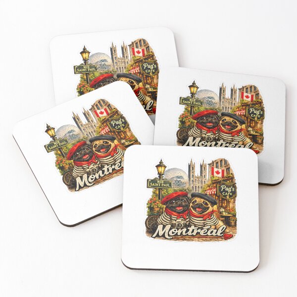 Item preview, Pugs In Montreal Quebec Canada Old Montreal designed and sold by aianhiaiuiu.