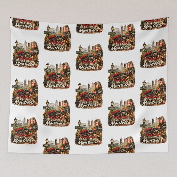 Item preview, Pugs In Montreal Quebec Canada Old Montreal designed and sold by aianhiaiuiu.