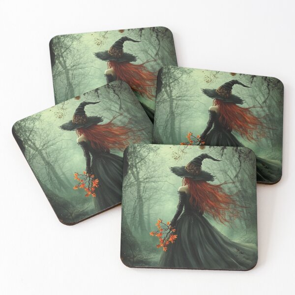 Item preview, Red Haired Witch in an Enchanted Forest designed and sold by WhimsyWink.