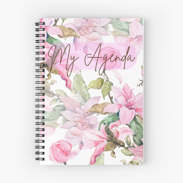 Item preview, Pink Watercolor Magnolia Floral Pattern My Agenda designed and sold by Shakira & Sahir Press Alliance.