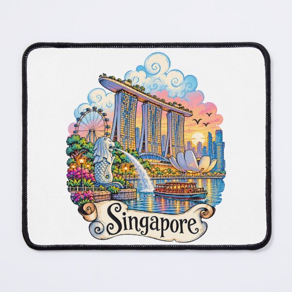 Item preview, Singapore Marina Bay Sands Travel Illustration designed and sold by EdwinkOne.