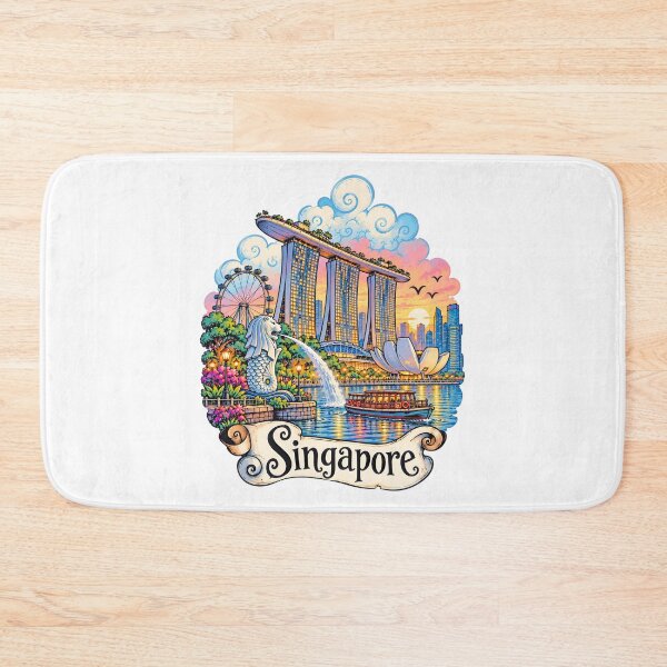 Item preview, Singapore Marina Bay Sands Travel Illustration designed and sold by EdwinkOne.