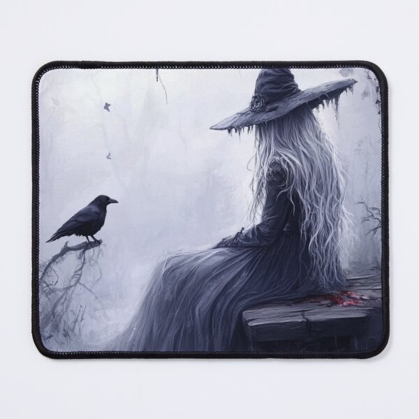 Item preview, Silver Haired Witch and Raven designed and sold by WhimsyWink.