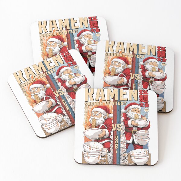 Item preview, Santa Claus Eating Ramen Christmas Dinner Funny Holiday Foodie Art designed and sold by JOSUQ.