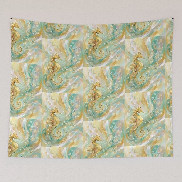 Item preview, Golden Seahorse Origami Artist designed and sold by PictoVibe.