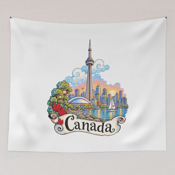 Item preview, Toronto CN Tower Canada Travel Illustration designed and sold by EdwinkOne.