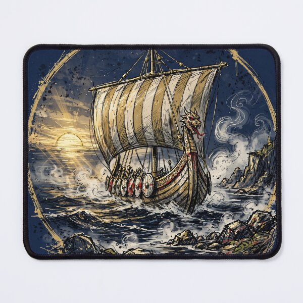 Item preview, Viking Longship at Dawn designed and sold by Bluejayarts.