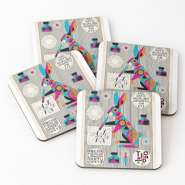 Item preview, Harlequin Rabbit Calligraphy Artist designed and sold by PictoVibe.