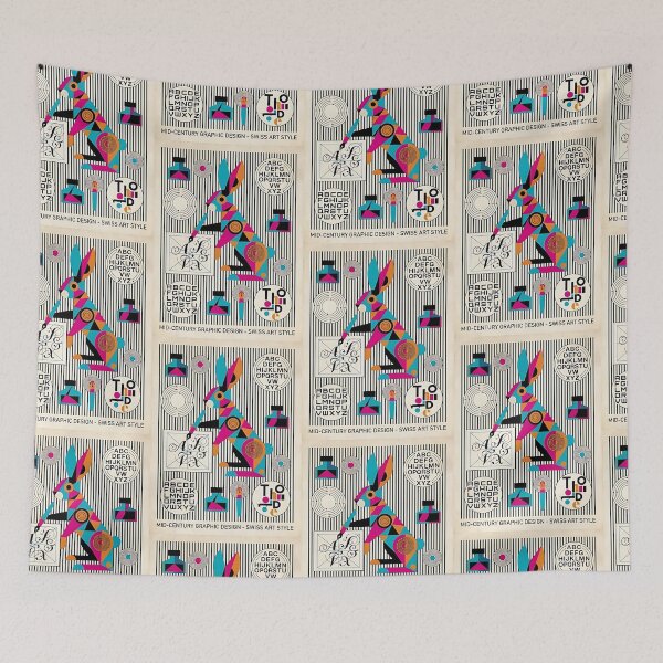 Item preview, Harlequin Rabbit Calligraphy Artist designed and sold by PictoVibe.