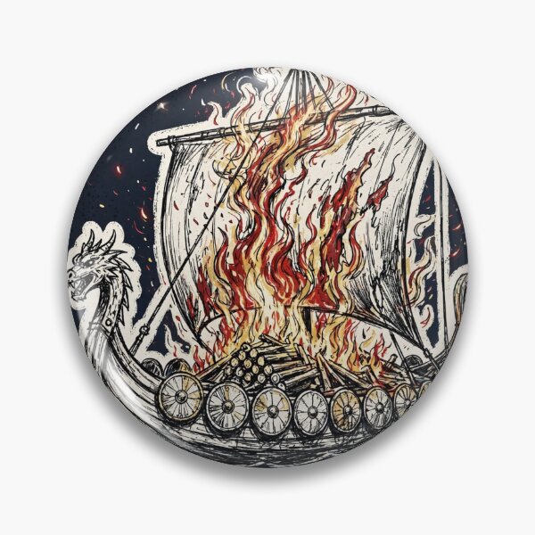 Item preview, Viking Ship Funeral designed and sold by Bluejayarts.